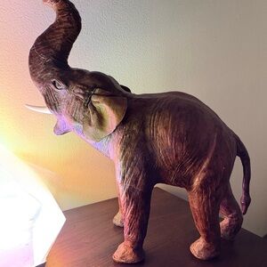 Handcrafted Brown Elephant Sculpture